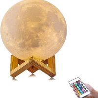 Luminária Lua Cheia 3d Abajur touch 18cm