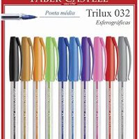 Caneta Esferográfica Colorida, Faber-Castell, Trilux Colors, SM/032ESC10,