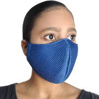 Máscara de tecido azul unissex Kit 4