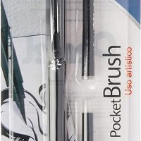 Caneta Pincel Pocket Brush, Pentel, SM/GFKP3-A6, Preto,