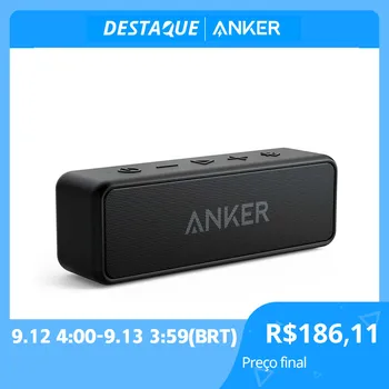 Anker Soundcore 2 Portable Wireless Bluetooth Speaker Better Bass 24-Hour Playtime 66ft Bluetooth Range IPX7 Water Resistance