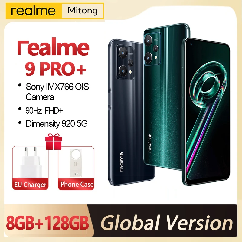 Realme-9 Pro Plus Smartphone 5G, Dimensão 920, Sony Imx766, Câmera Ois, 6,4 