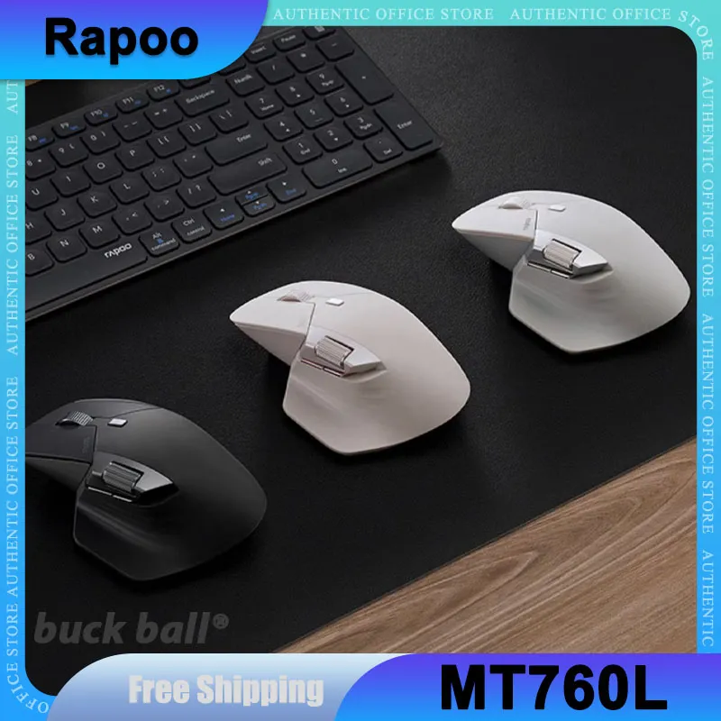 Rapoo Wireless Gaming Mouse, Easy-Switch, Up para 4 Devices, 3 Mode, 2.4G, USB, Bluetooth, Gamer Boy Gifts, MT760L, MT760