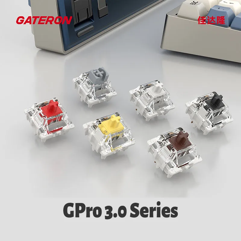 Gateron Pro V3 3.0 Switch para Teclado Mecânico, 3Pin, RGB Tátil Linear, Vermelho, Branco, Amarelo, Prata, Marrom, Preto, Pré-Lubed, Switch