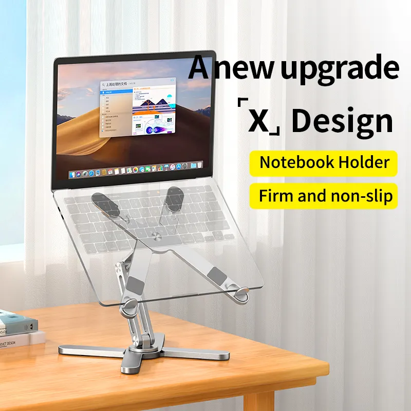 Portátil Alumínio Laptop Stand, 360 ° Rotação, Suporte Notebook, Dissipação de Calor, Folding Holder, Adequado para Macbook Air Pro