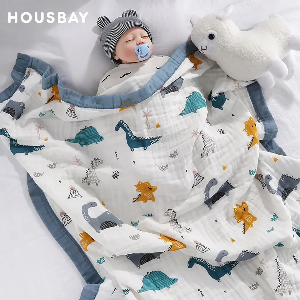 Cobertores do bebê 6 camadas 100% algodão gaze respirável infantil envoltório macio absorvente recém-nascido swaddle cobertores dos desenhos animados toalha de banho do bebê