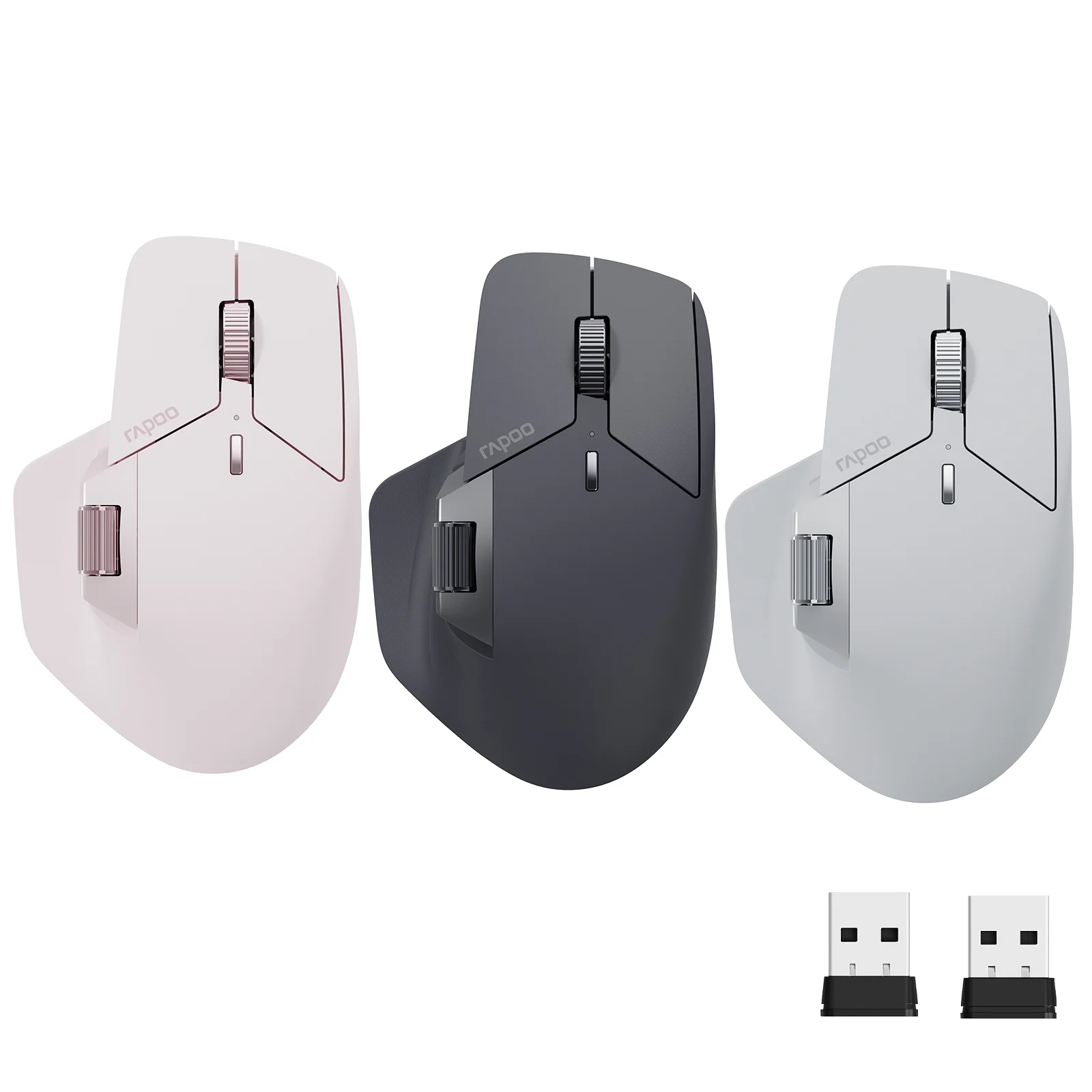 Rapoo-MT760 Mouse Multi-Modo Recarregável Sem Fio, Ergonômico, 4000 DPI, Bluetooth, Easy-Switch, Até 4 Dispositivos, Mouse Office