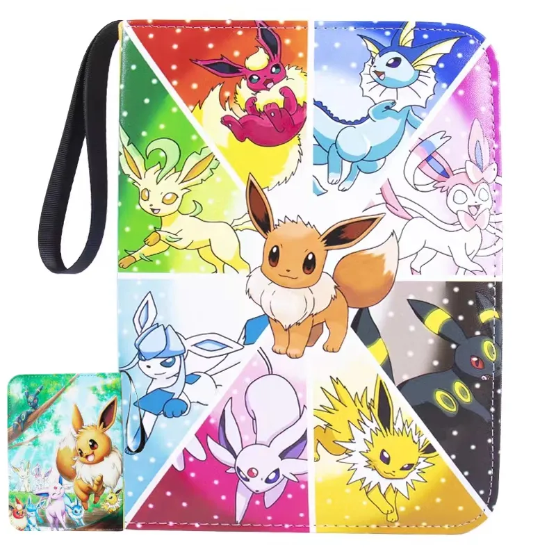 Pokemon Cartoon Album Collection Livro, Eevee, Charmander, Binder, Titular do cartão, Brinquedo infantil, Presente, Filme, Novo, 400pcs