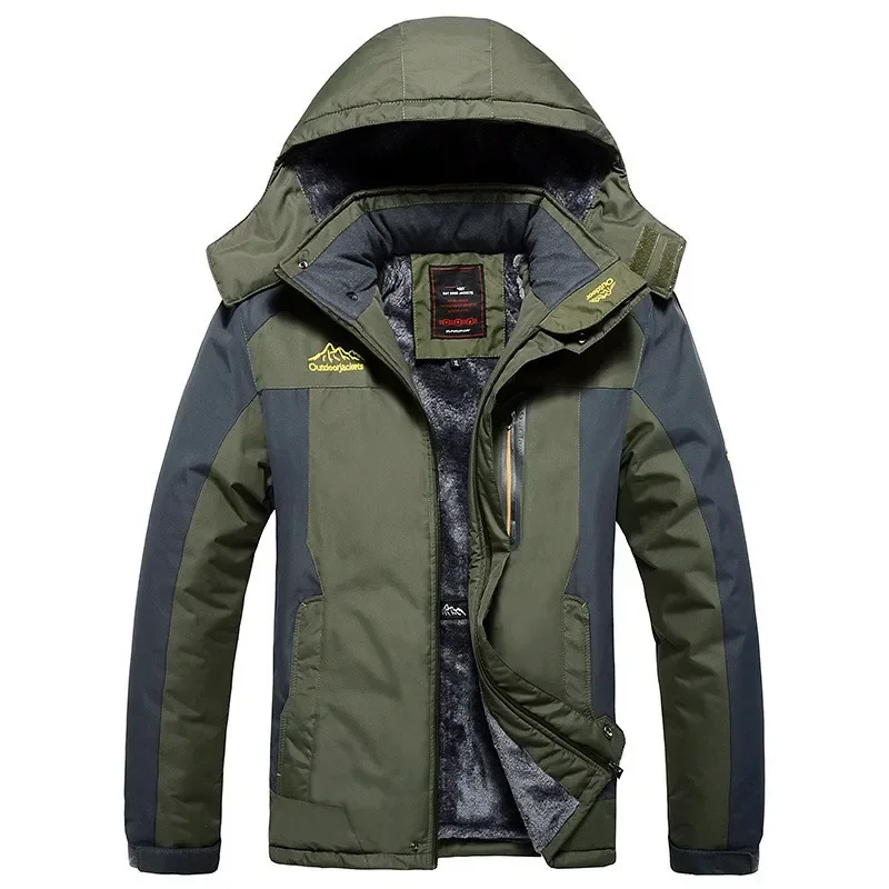 Jaqueta de lã impermeável masculina, casaco grosso quente, parka com capuz, corta-vento, militar, plus size, 9XL, inverno, 2022