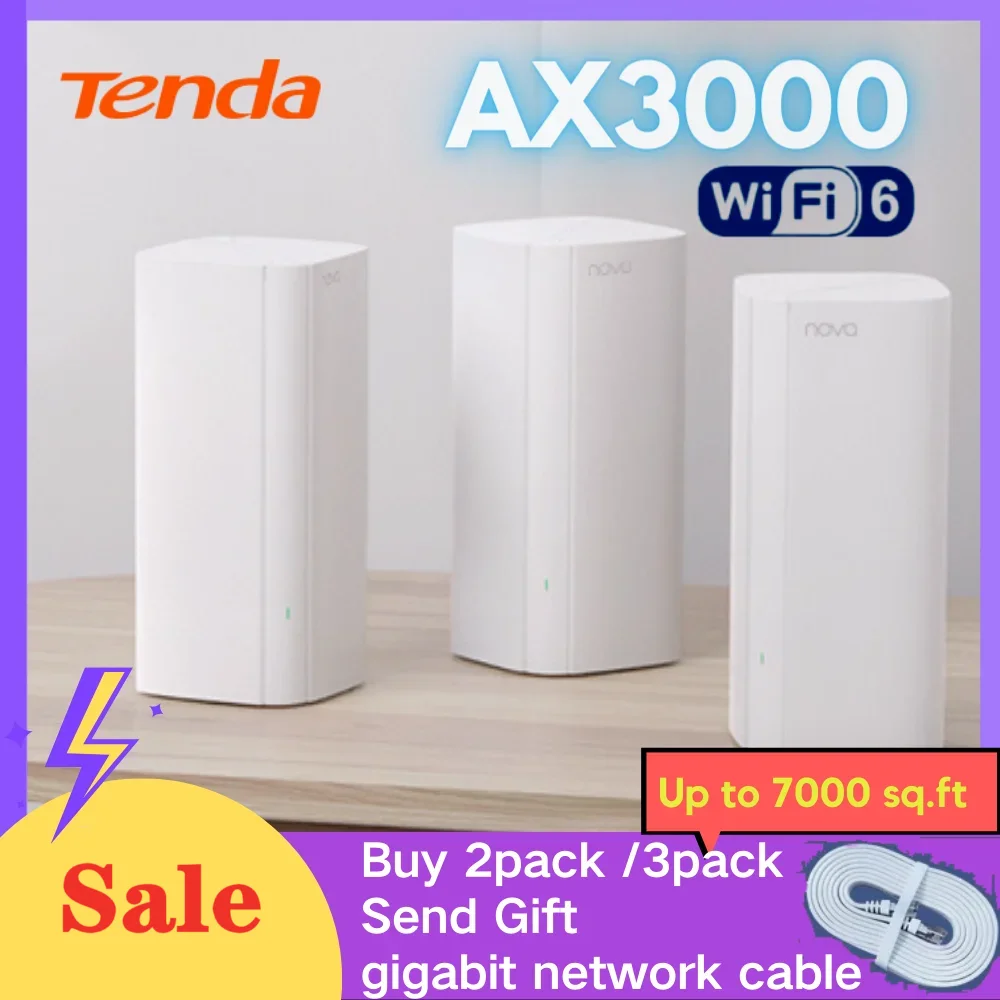 Tenda-roteador wifi ax3000, roteador sem fio com sistema de malha ex/mx12, até 7000 sq.ft WiFi Range Extender, 6 Mesh