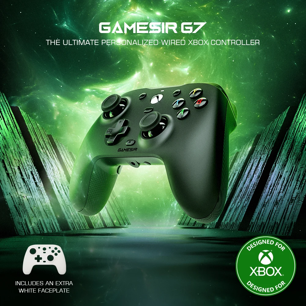 GameSir-G7 Controlador de jogos Xbox, Gamepad com fio para Xbox Series X, Xbox Series S, XBox One, ALPS Joystick PC, painéis substituíveis