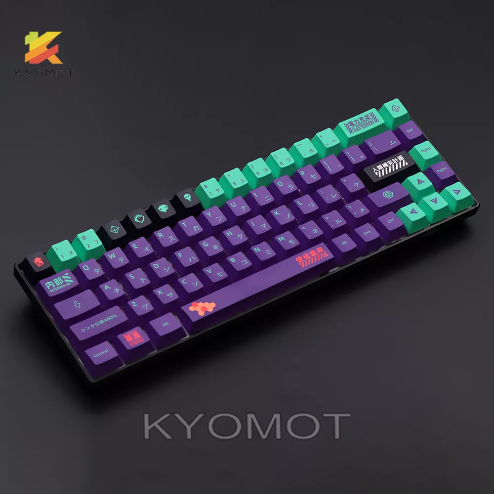 Kyomot eva 01 keycaps anime EVANGELION-01 keycap cereja perfil pbt tintura sub para mx interruptor diy layout ducky teclado mecânico