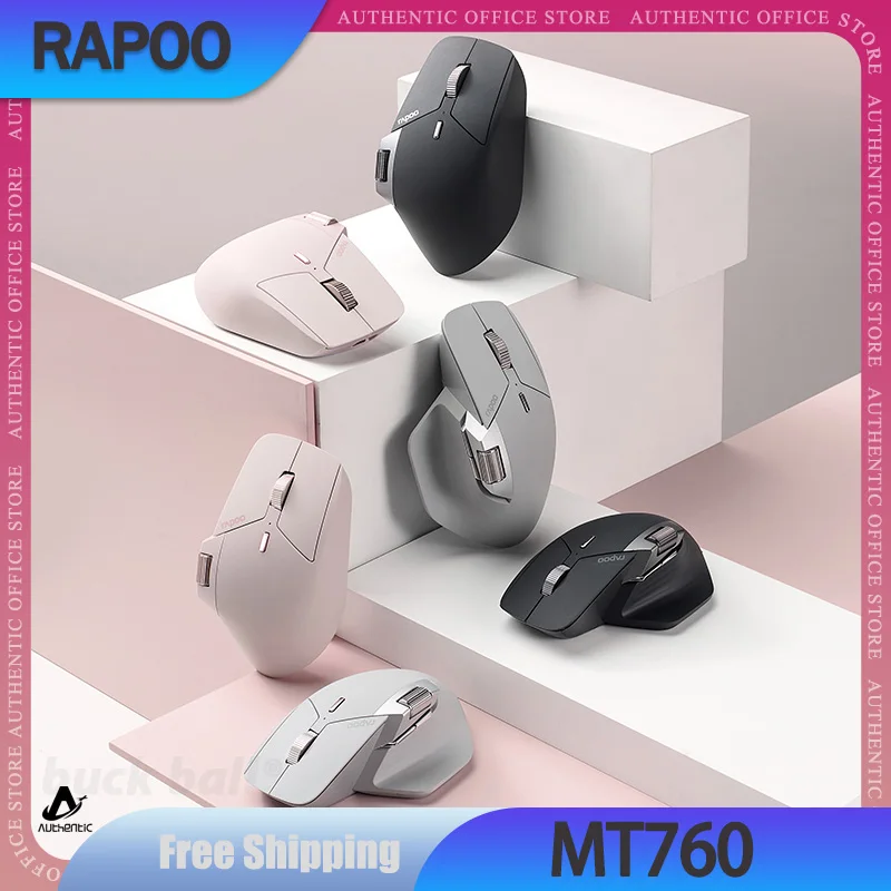 Rapoo-MT760 Mouse sem fio Bluetooth Gamer, leve, mudo, escritório, E-sport, jogos, presentes do Windows, modo 3, 2.4G