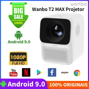Global Version Wanbo T2 MAX LCD Projector LED Support Vertical Keystone Correction Portable Mini Home Theater Projector