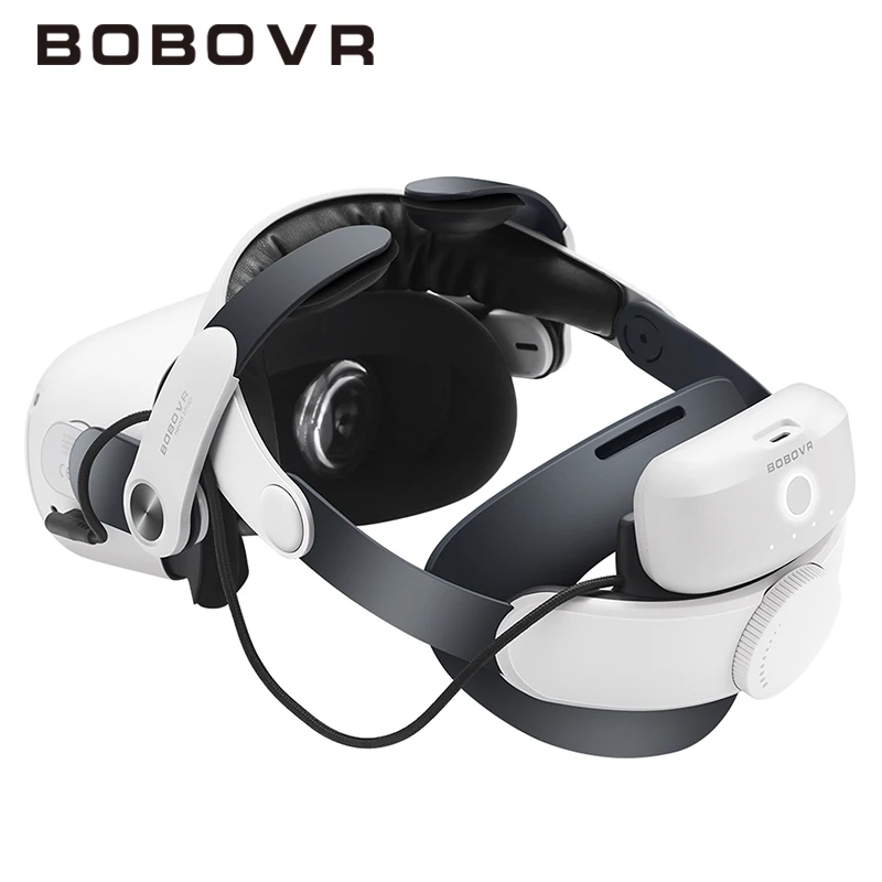 BOBOVR-M2 Pro Battery Head Strap, Compatível com Oculus Quest 2 Elite Halo Strap, Bateria 5200mAh para Meta Quest2 VR Acessórios