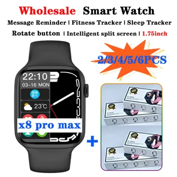 X8 Pro Max smart watch 3/4/5/6/10PCS Wholesale VIP Smart Watch 1.75 inch Women Men Dialing Sports Sleep Monitoring Heart-rate