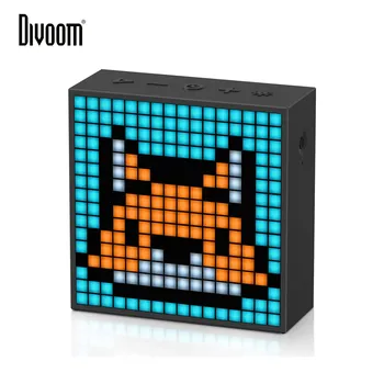 Divoom-Timebox Evo Bluetooth Alto-falante Portátil com Despertador, Display LED Programável para Criação de Pixel Art, Presente Único