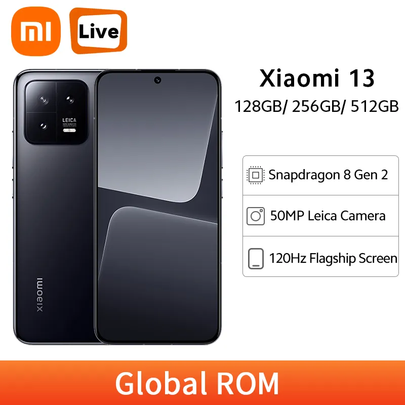 Xiaomi-Mi 13 ROM Global Snapdragon 8 Gen 2, 128GB, 256GB, 512GB, Tela OLED 120Hz, Câmera Leica 50MP, Hipercarregador 67W, MIUI 14