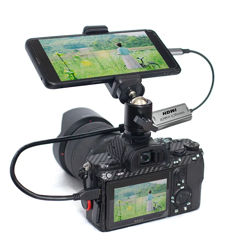 BFollow-Tablet Android Phone como Camera Monitor Camcorder, Adaptador HDMI para Vlog, Youtuber, Cineasta, DSLR Video Capture Card