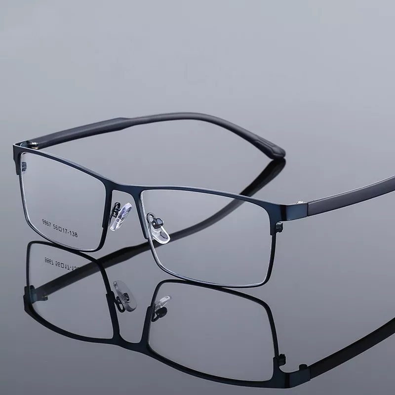 Oversized Titanium Alloy Óculos Frame para homens, óculos transparentes, óculos ópticos completos, Metal Square, prescrição de miopia, 147-56-36Oversized