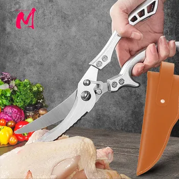 Kitchen Scissors Chicken Bone Kitchen Shears,Duck Fish Cutter 4Cr Stainless Steel Fish Scissors Scale Clean Cook Scissors Knife